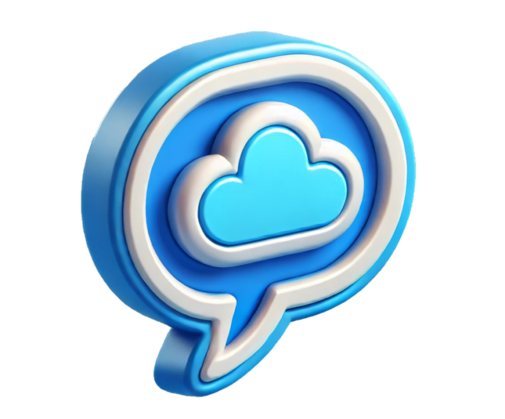 A cloud in a speech bubble