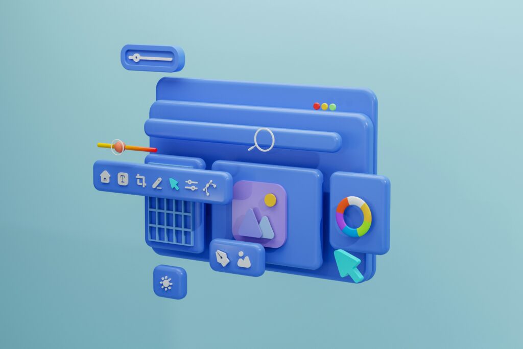 Abstract Image of a computer screen with many different applications open