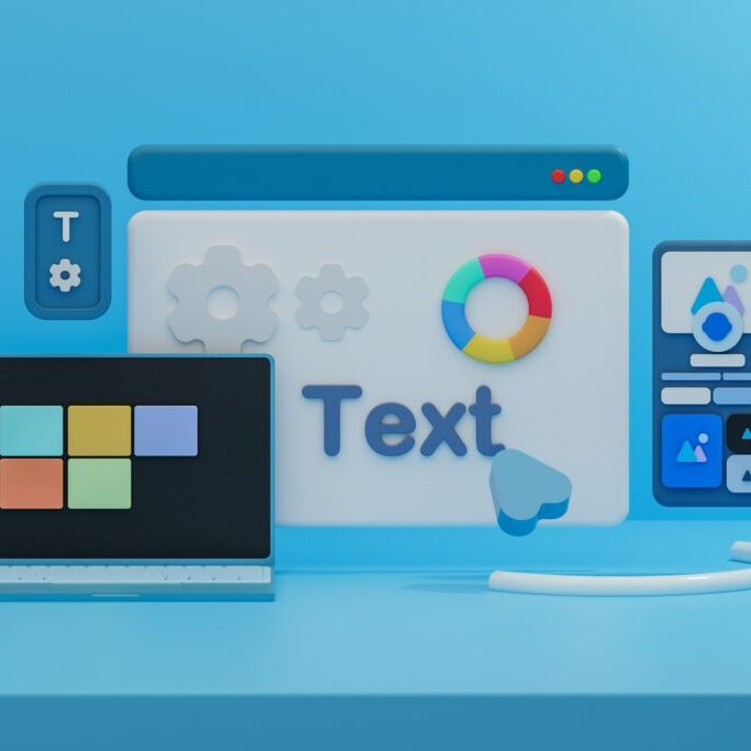 Abstract image of multiple computer windows open