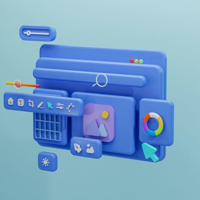 Abstract Image of a computer screen with many different applications open